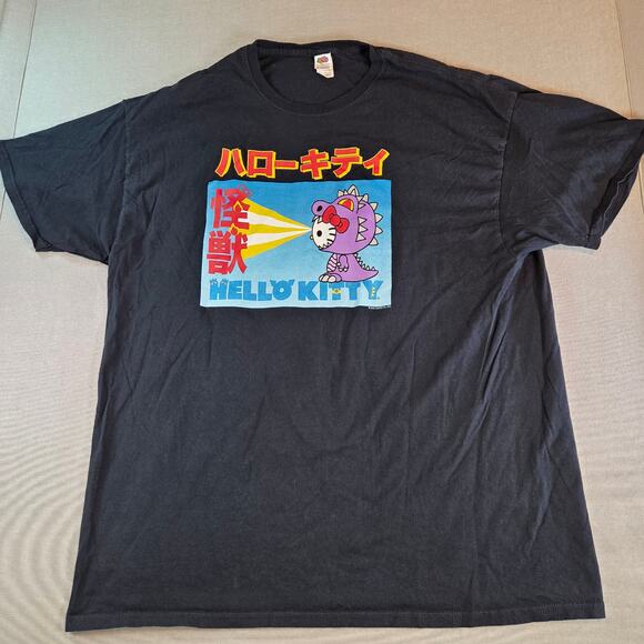 Hello Kitty Kaiju Monster Tee Sanrio Graphic Black XL 2022 - Picture 1 of 9